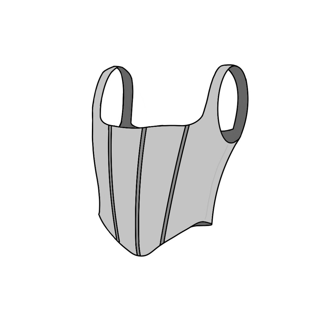 Corset Top, Corset blouse design sketch