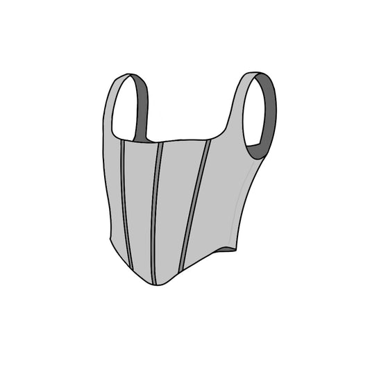 Corset Top, Corset blouse design sketch
